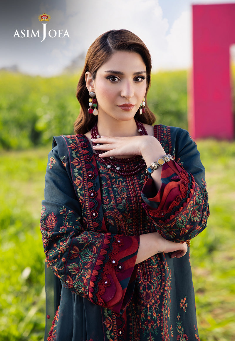 3PC - LAWN EMBROIDERED SHIRT WITH CHAFOON EMBROIDERED DUPATA AND TROUSER - 677