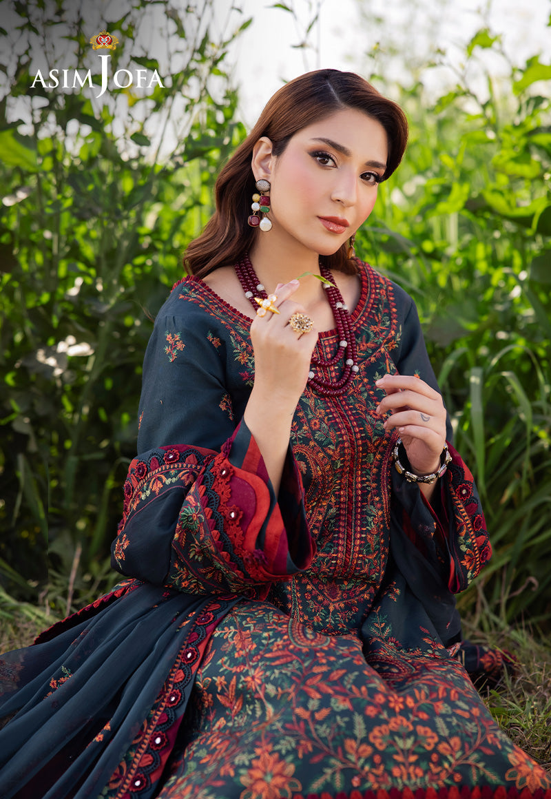 3PC - LAWN EMBROIDERED SHIRT WITH CHAFOON EMBROIDERED DUPATA AND TROUSER - 677
