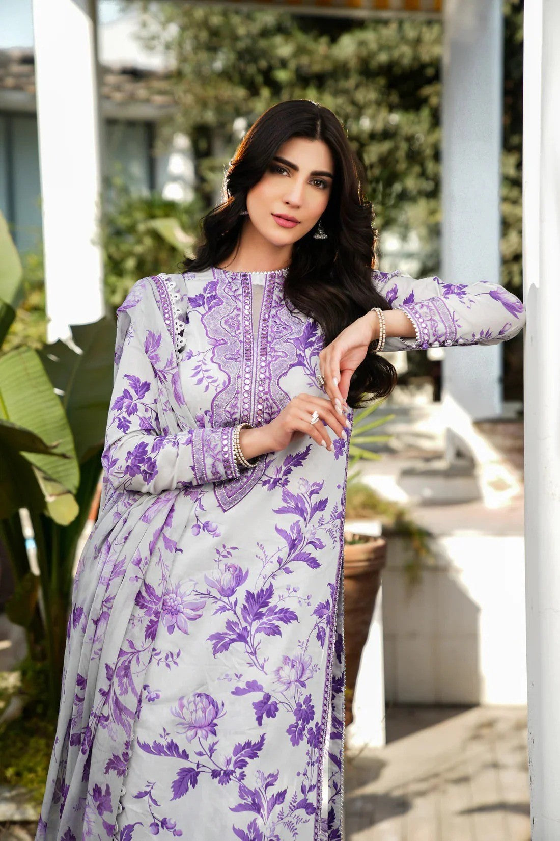 KARANDI PRINTED+EMBROIDERY UNSTITCH DRESS 3 PIECE 518W