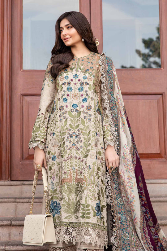 Lawn Embroidered Shirt with Digital Printed jacquard Dupatta A669