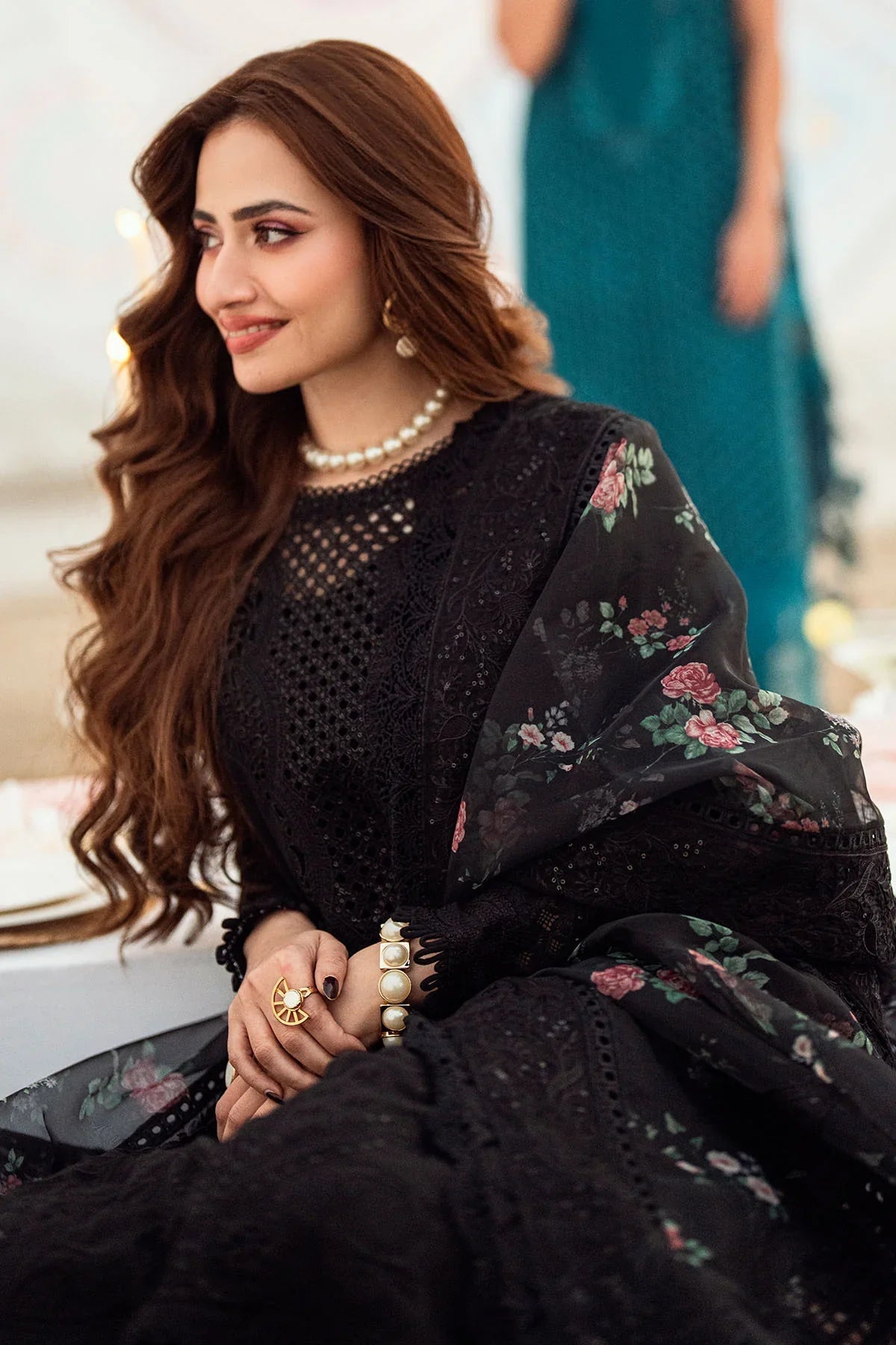 3PC DHANAK  EMBROIDERED  UNSTITCHED DRESS - 520W