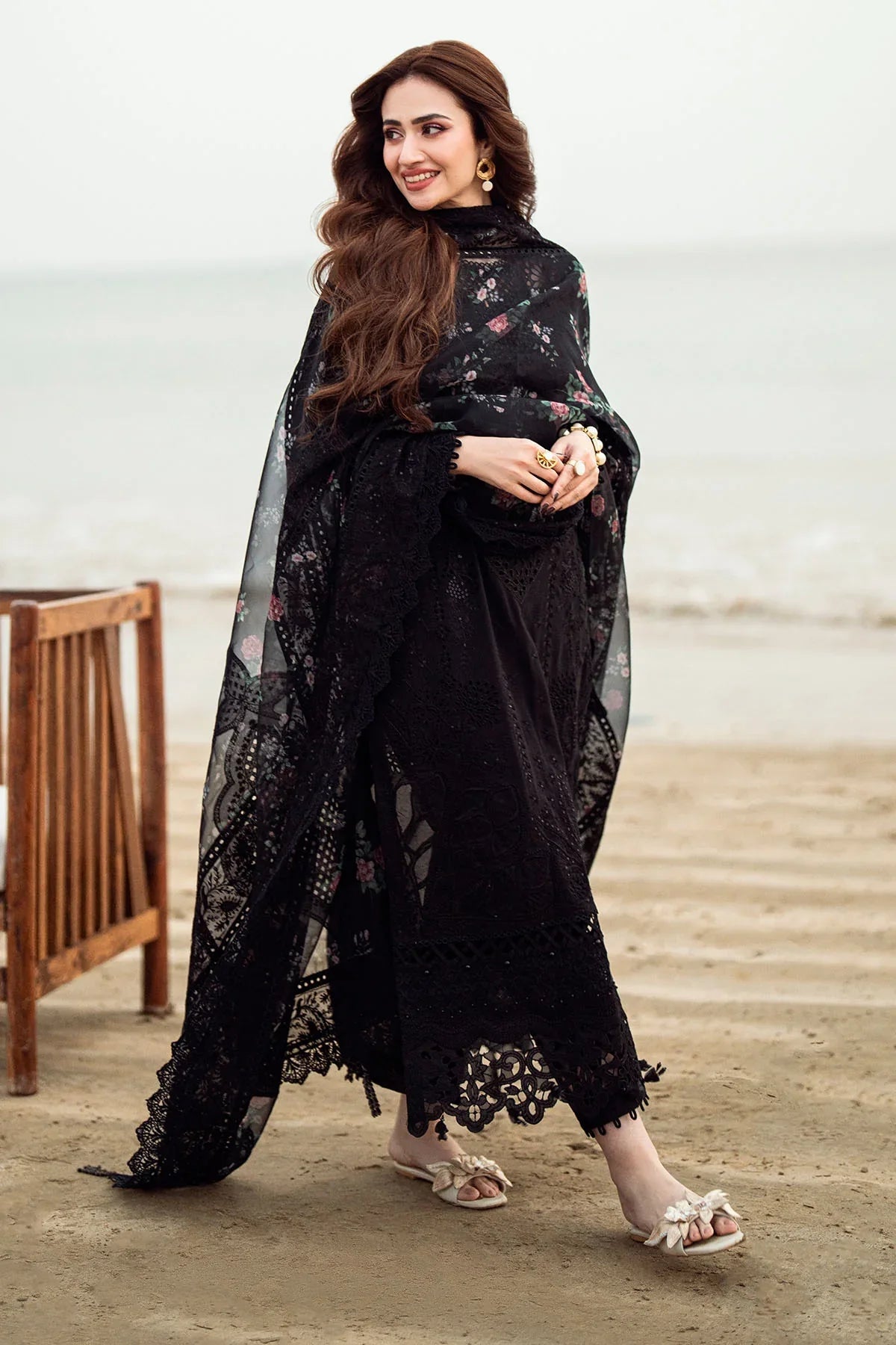 3PC DHANAK  EMBROIDERED  UNSTITCHED DRESS - 520W
