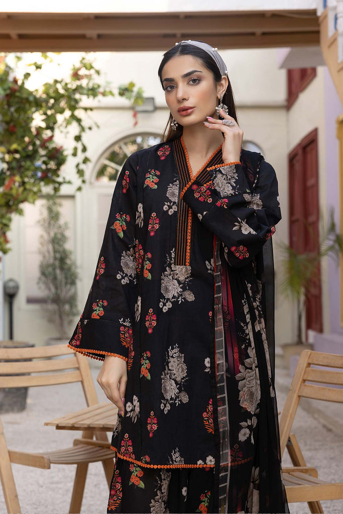 3 Piece - Unstitched Digital Printed Linen Fabric With Linen Dupatta